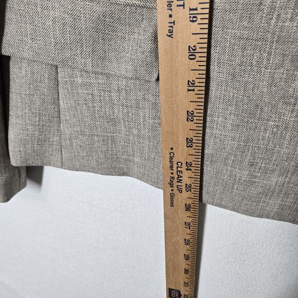 Black Label by Evan Picone Jacket Blazer sz 18 Tan Tweed Pockets Lined Career - Picture 11 of 13